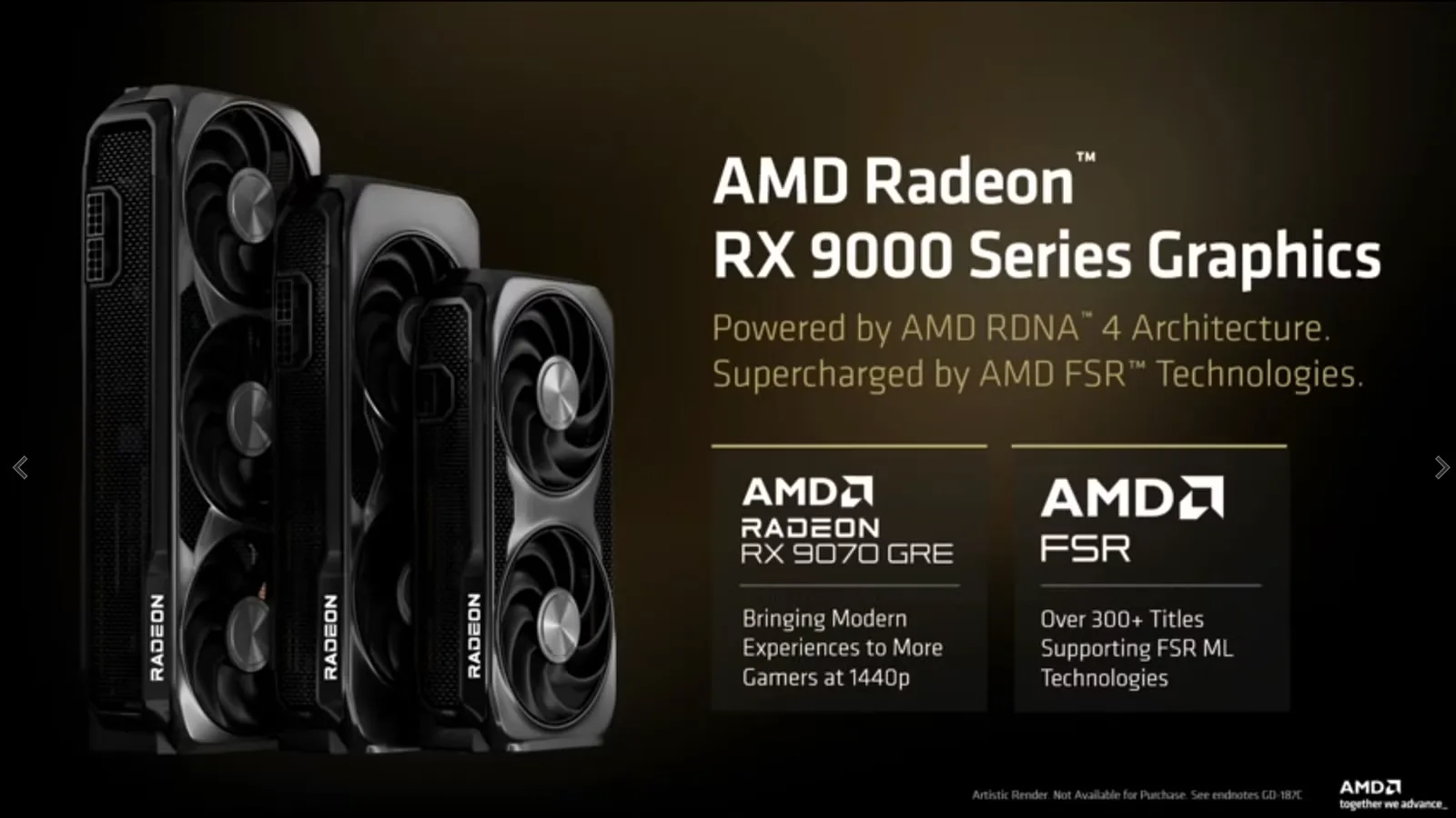 AMD Radeon RX 9000 Series graphics cards, including the RX 9070 GRE